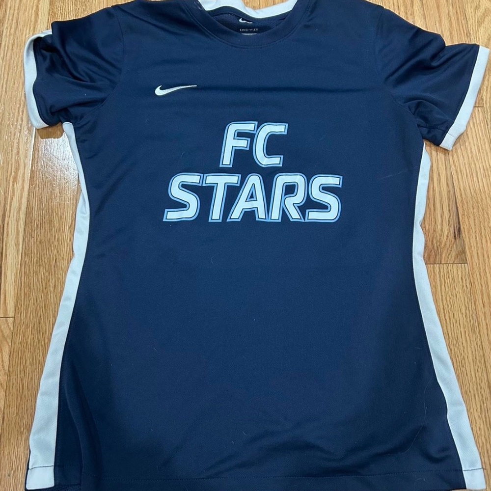Nike Navy and White FC Stars Team Soccer Jersey